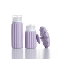 MUITOMAS - Kit flaconcini da viaggio e spazzola viso lilla