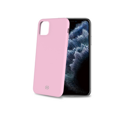 FEELING - Cover morbida in silicone liquido con finitura soft touch e bordi anti scivolo colore rosa compatibile con Apple iPhone 11 Pro