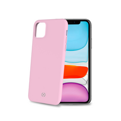 FEELING - Cover morbida in silicone liquido con finitura soft touch e bordi anti scivolo colore rosa compatibile con Apple iPhone 11