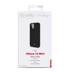 FEELING - Cover morbida in silicone liquido con finitura soft touch e bordi anti scivolo colore nero compatibile con Apple iPhone 12 Mini