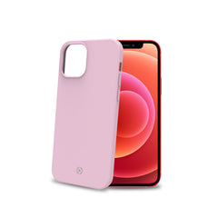 FEELING - Cover morbida in silicone liquido con finitura soft touch e bordi anti scivolo colore rosa compatibile con Apple iPhone 12 Mini