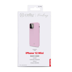 FEELING - Cover morbida in silicone liquido con finitura soft touch e bordi anti scivolo colore rosa compatibile con Apple iPhone 12 Mini