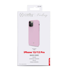 FEELING - Cover morbida in silicone liquido con finitura soft touch e bordi anti scivolo colore rosa compatibile con Apple iPhone 12 Pro/ iPhone 12