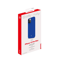 FEELING - Cover morbida in silicone liquido con finitura soft touch e bordi anti scivolo colore blu compatibile con Apple iPhone 12 Pro Max