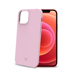 FEELING - Cover morbida in silicone liquido con finitura soft touch e bordi anti scivolo colore rosa compatibile con Apple iPhone 12 Pro Max