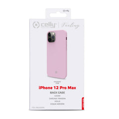 FEELING - Cover morbida in silicone liquido con finitura soft touch e bordi anti scivolo colore rosa compatibile con Apple iPhone 12 Pro Max