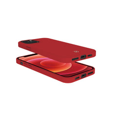FEELING - Cover morbida in silicone liquido con finitura soft touch e bordi anti scivolo colore rosso compatibile con Apple iPhone 13
