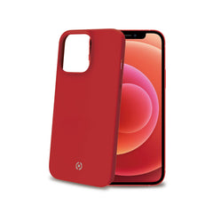 FEELING - Cover morbida in silicone liquido con finitura soft touch e bordi anti scivolo colore rosso compatibile con Apple iPhone 13 Pro