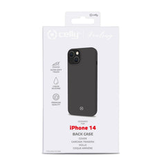 FEELING - Cover morbida in silicone liquido con finitura soft touch e bordi anti scivolo colore nero compatibile con Apple iPhone 14