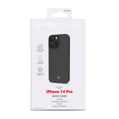 FEELING - Cover morbida in silicone liquido con finitura soft touch e bordi anti scivolo colore nero compatibile con Apple iPhone 14 Pro