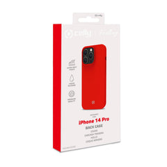 FEELING - Cover morbida in silicone liquido con finitura soft touch e bordi anti scivolo colore rosso compatibile con Apple iPhone 14 Pro