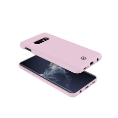FEELING - Cover morbida in silicone liquido con finitura soft touch e bordi anti scivolo colore rosa compatibile con Samsung Galaxy S10e