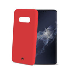 FEELING - Cover morbida in silicone liquido con finitura soft touch e bordi anti scivolo colore rosso compatibile con Samsung Galaxy S10e