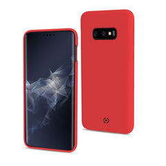 FEELING - Cover morbida in silicone liquido con finitura soft touch e bordi anti scivolo colore rosso compatibile con Samsung Galaxy S10e
