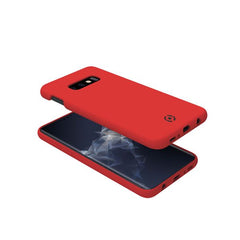 FEELING - Cover morbida in silicone liquido con finitura soft touch e bordi anti scivolo colore rosso compatibile con Samsung Galaxy S10e
