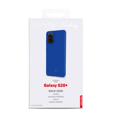 FEELING - Cover morbida in silicone liquido con finitura soft touch e bordi anti scivolo colore blu compatibile con Samsung Galaxy S20+