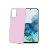 FEELING - Cover morbida in silicone liquido con finitura soft touch e bordi anti scivolo colore rosa compatibile con Samsung Galaxy S20+