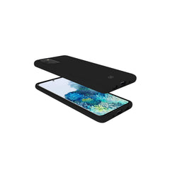 FEELING - Cover morbida in silicone liquido con finitura soft touch e bordi anti scivolo colore nero compatibile con Samsung Galaxy S20