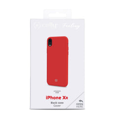 FEELING - Cover morbida in silicone liquido con finitura soft touch e bordi anti scivolo colore rosso compatibile con Apple iPhone Xr