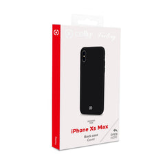 FEELING - Cover morbida in silicone liquido con finitura soft touch e bordi anti scivolo colore nero compatibile con Apple iPhone Xs Max