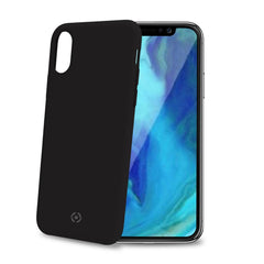 FEELING - Cover morbida in silicone liquido con finitura soft touch e bordi anti scivolo colore nero compatibile con Apple iPhone Xs Max