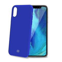 FEELING - Cover morbida in silicone liquido con finitura soft touch e bordi anti scivolo colore blu compatibile con Apple iPhone Xs Max