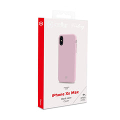 FEELING - Cover morbida in silicone liquido con finitura soft touch e bordi anti scivolo colore rosa compatibile con Apple iPhone Xs Max