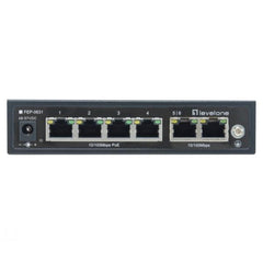 LEVELONE FEP-0631 - SWITCH 6-PORTE 10/100 POE 802.3at/af 60W 250m