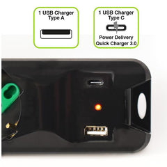 POWER CLEANER 5: INGRESSO SCHUKO - 5 USCITE ITALIA/SCHUKO - 1 PORTA USB-A - 1 PORTA USB-C - TOGETHER ON