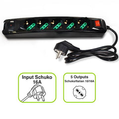 POWER CLEANER 5: INGRESSO SCHUKO - 5 USCITE ITALIA/SCHUKO - 1 PORTA USB-A - 1 PORTA USB-C - TOGETHER ON