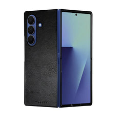 FOLDING - Cover in TPU composta da scocca anteriore e posteriore, effetto pelle sintetica colore nero compatibile Samsung Galaxy Z Fold 7/ Z Fold 7 Enterprise Edition