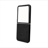 FOLDING - Cover in TPU composta da scocca anteriore e posteriore, effetto pelle sintetica colore nero compatibile Samsung Galaxy Z Flip 7/ Z Flip 7 Enterprise Edition
