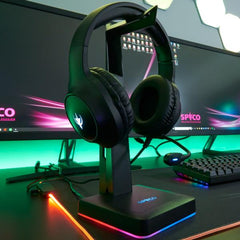 SPYCO - STAND PER CUFFIE GAMING RGB CON 2 PORTE USB