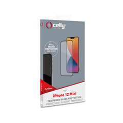 FULLGLASS - Vetro 9H con bordo colorato nero compatibile con Apple iPhone 12 Mini