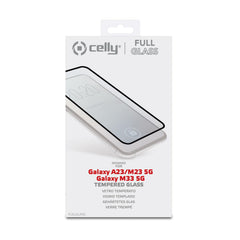 FULLGLASS - Vetro 9H con bordo colorato nero compatibile con Samsung Galaxy A23 5G/ 5G EE/ A23 4G/ M23 5G/ M33 5G