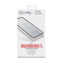 FULLGLASS - Vetro 9H con bordo colorato nero compatibile con Xiaomi Redmi Note 11/ Redmi Note 11s