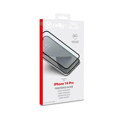 FULLGLASS - Vetro 9H con bordo colorato nero compatibile con Apple iPhone 14 Pro