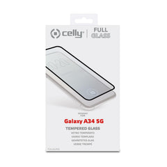 FULLGLASS - Vetro 9H con bordo colorato nero compatibile con Samsung Galaxy A34 5G/ Galaxy A34 5G Enterprise Edition