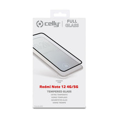 FULLGLASS - Vetro 9H con bordo colorato nero compatibile con Xiaomi Redmi Note 12 4G/ Redmi Note 12 5G