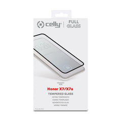FULLGLASS - Vetro 9H con bordo colorato nero compatibile con Honor X7a/ Honor X7