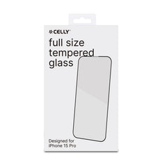 FULLGLASS - Vetro 9H con bordo colorato nero compatibile con Apple iPhone 15 Pro