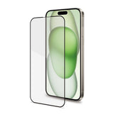 FULLGLASS - Vetro 9H con bordo colorato nero compatibile con Apple iPhone 15 Plus