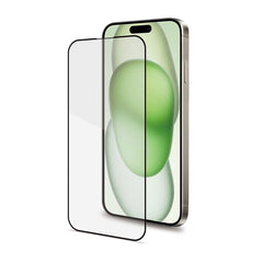 FULLGLASS - Vetro 9H con bordo colorato nero compatibile con Apple iPhone 15 Plus