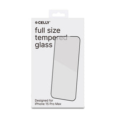 FULLGLASS - Vetro 9H con bordo colorato nero compatibile con Apple iPhone 15 Pro Max