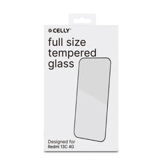 FULLGLASS - Vetro 9H con bordo colorato nero compatibile con Xiaomi Redmi 13C 4G/ Redmi 13C 5G/ Poco C65