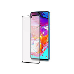 FULLGLASS - Vetro 9H con bordo colorato nero compatibile con Samsung Galaxy A70/ A70 Enterprise Edition