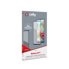 FULLGLASS - Vetro 9H con bordo colorato nero compatibile con Samsung Galaxy A71