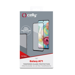 FULLGLASS - Vetro 9H con bordo colorato nero compatibile con Samsung Galaxy A71