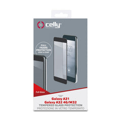 FULLGLASS - Vetro 9H con bordo colorato nero compatibile con Samsung Galaxy A31/ A32 4G/ A32 4G EE/ M32 4G/ A33 5G/ A33 5G EE/ A22 4G