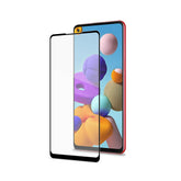FULLGLASS - Vetro 9H con bordo colorato nero compatibile con Samsung Galaxy A21s